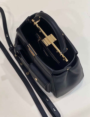 Fendi 8BN335 Peekaboo ISeeU Small Black leather bag 2113s - Default Title - View 9