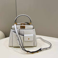 Fendi 8BN335 Peekaboo ISeeU Small White leather bag 2113s - Default Title - View 1