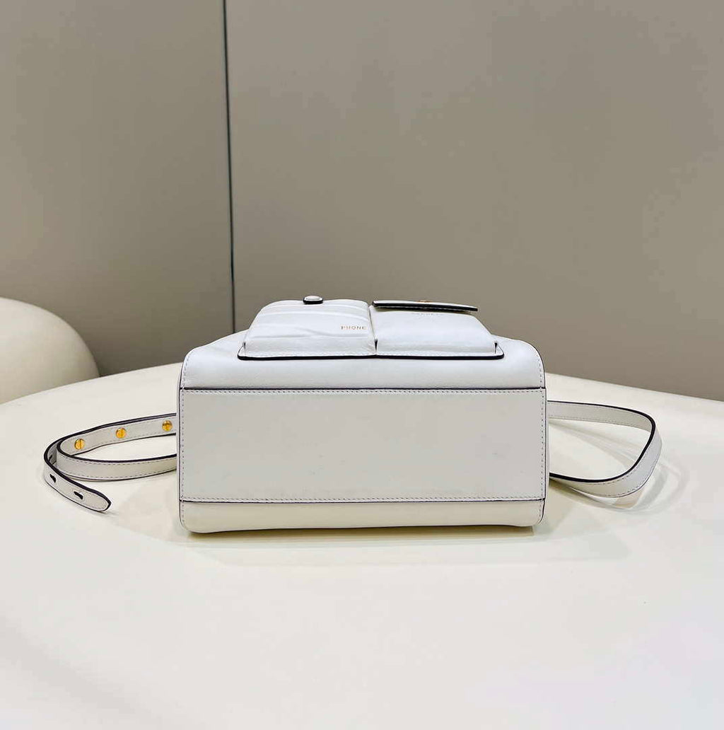 Fendi 8BN335 Peekaboo ISeeU Small White leather bag 2113s