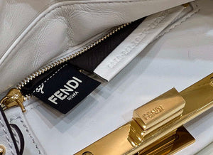 Fendi 8BN335 Peekaboo ISeeU Small White leather bag 2113s - Default Title - View 7