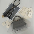 Fendi 8BN335A7SKF199A Peekaboo ISeeU Petite Gray ostrich leather bag