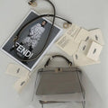 Fendi 8BN335A7SKF199A Peekaboo ISeeU Petite Taupe ostrich leather bag