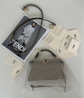 Fendi 8BN335A7SKF199A Peekaboo ISeeU Petite Taupe ostrich leather bag