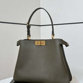 Fendi 8BN353AOVHF19P8 Peekaboo Soft Medium Dark Green leather bag 80172 - Default Title - View 1