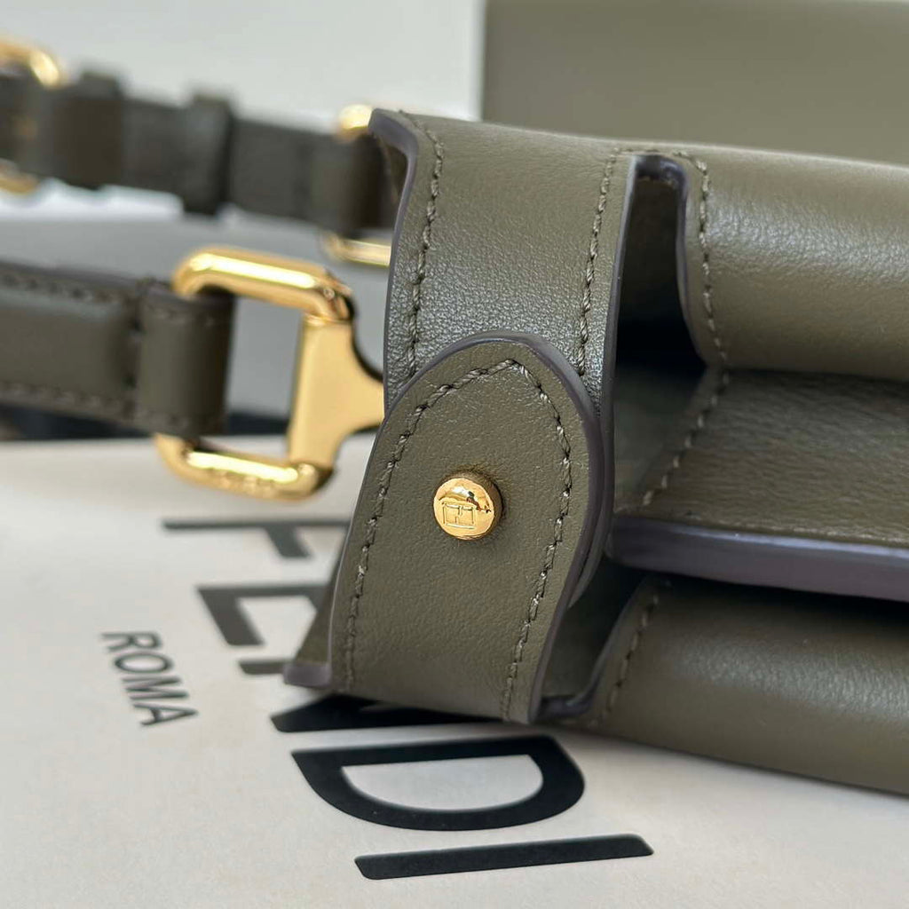 Fendi 8BN353AOVHF19P8 Peekaboo Soft Medium Dark Green leather bag 80172