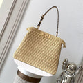 Fendi 8BN353AOVHF19P8 Peekaboo Soft Medium Raffia Nature - Default Title - View 1
