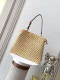 Fendi 8BN353AOVHF19P8 Peekaboo Soft Medium Raffia Nature