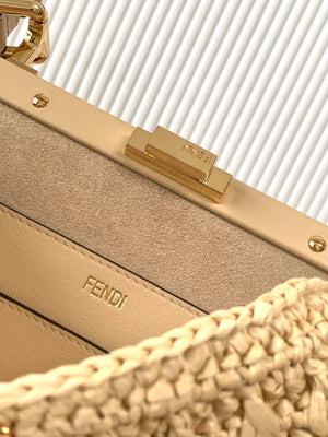 Fendi 8BN353AOVHF19P8 Peekaboo Soft Medium Raffia Nature - Default Title - View 9