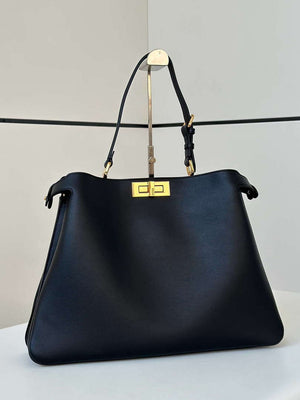 Fendi 8BN358AOVHF1D3Q Peekaboo Soft Large Black leather bag 80172L - Default Title - View 4