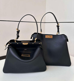 Fendi 8BN358AOVHF1D3Q Peekaboo Soft Large Black leather bag 80172L - Default Title - View 2