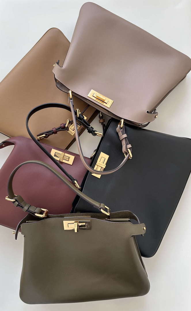 Fendi 8BN358AOVHF1D3Q Peekaboo Soft Large Dark brown leather bag 80172L