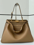 Fendi 8BN358AOVHF1D3Q Peekaboo Soft Large Cappuccino-coloured leather bag 80172L