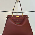 Fendi 8BN358AOVHF1D3Q Peekaboo Soft Large Dark brown leather bag 80172L - Default Title - View 1
