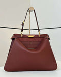 Fendi 8BN358AOVHF1D3Q Peekaboo Soft Large Dark brown leather bag 80172L