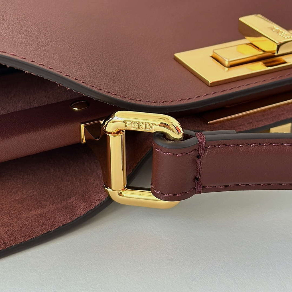 Fendi 8BN358AOVHF1D3Q Peekaboo Soft Large Dark brown leather bag 80172L