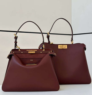 Fendi 8BN358AOVHF1D3Q Peekaboo Soft Large Dark brown leather bag 80172L - Default Title - View 2