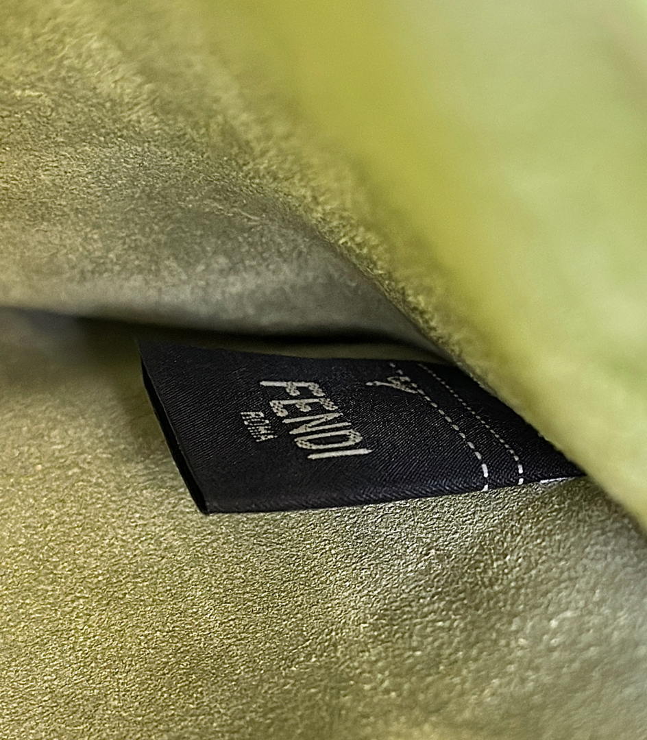Fendi 8BN368AWPFF1V0H Fendi Way Medium Cappuccino leather and forest green suede bag
