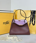 Fendi 8BN368AWPFF1V0H Fendi Way Medium Dark brown leather and violet suede bag