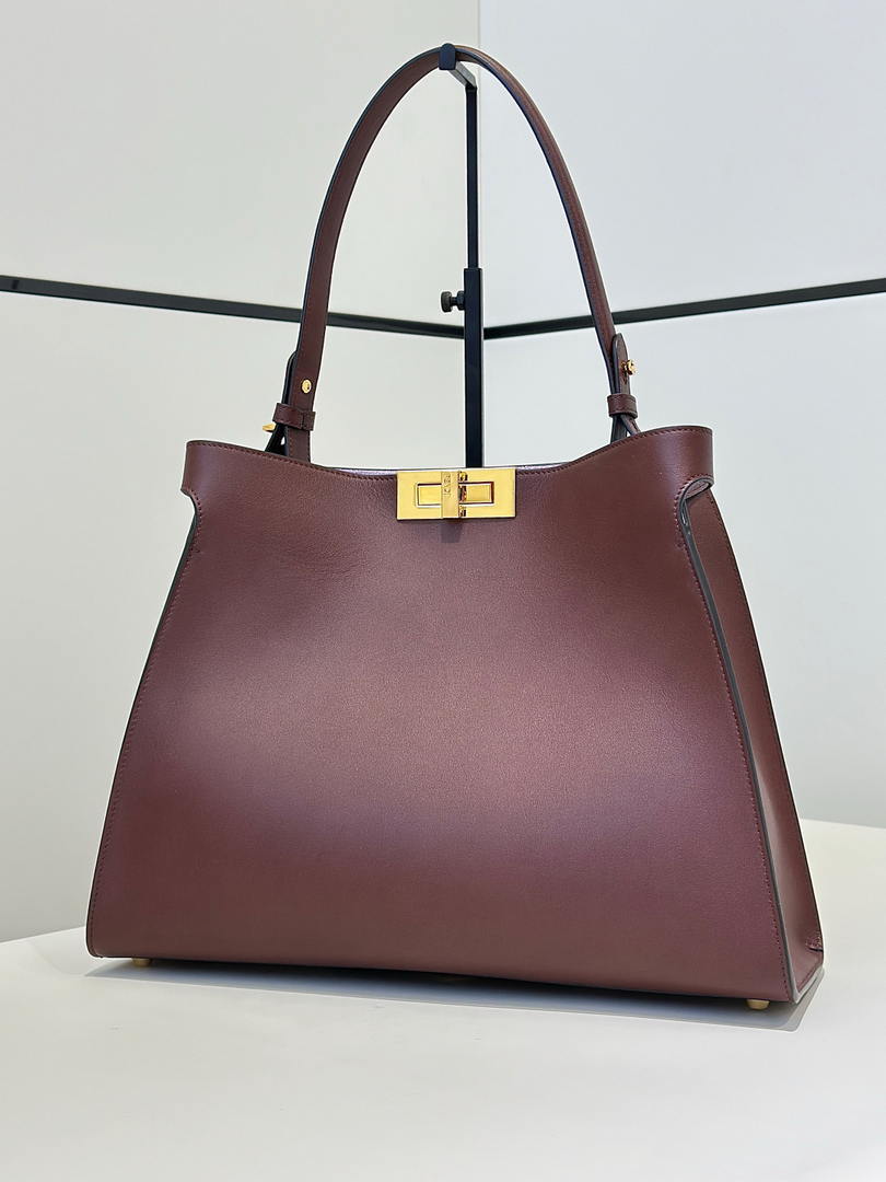 Fendi 8BN368AWPFF1V0H Fendi Way Medium Dark brown leather and violet suede bag
