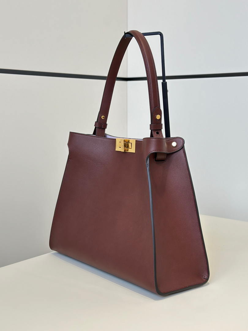 Fendi 8BN368AWPFF1V0H Fendi Way Medium Dark brown leather and violet suede bag