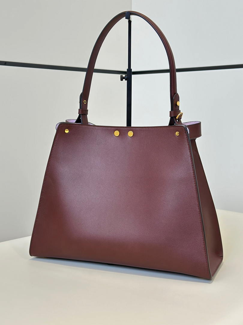 Fendi 8BN368AWPFF1V0H Fendi Way Medium Dark brown leather and violet suede bag