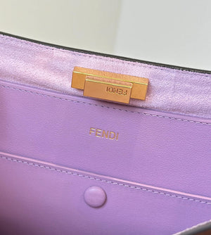 Fendi 8BN368AWPFF1V0H Fendi Way Medium Dark brown leather and violet suede bag - Default Title - View 11