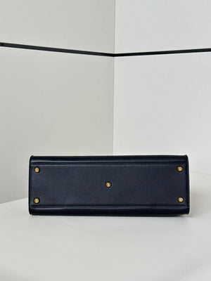 Fendi 8BN368AWPFF1V0H Fendi Way Medium Black leather and chocolate suede bag - Default Title - View 5