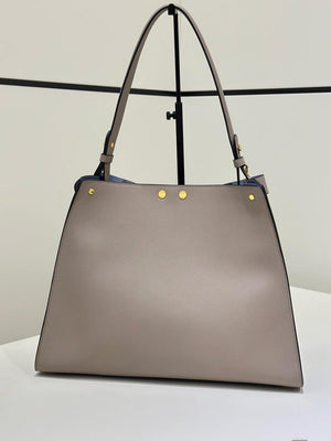Fendi 8BN368AWPFF1V0H Fendi Way Medium Dove gray leather and neon blue suede bag - Default Title - View 4