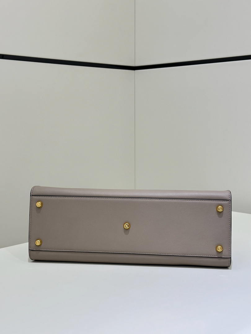 Fendi 8BN368AWPFF1V0H Fendi Way Medium Dove gray leather and neon blue suede bag