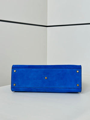 Fendi 8BN368AWPFF1V0H Fendi Way Medium Suede  Blue Bag - Default Title - View 5