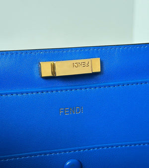 Fendi 8BN368AWPFF1V0H Fendi Way Medium Suede  Blue Bag - Default Title - View 7