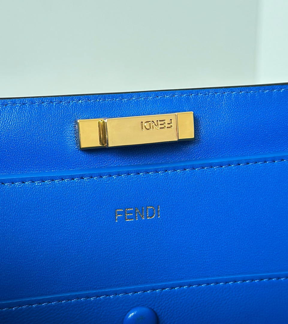 Fendi 8BN368AWPFF1V0H Fendi Way Medium Suede  Blue Bag