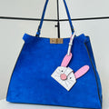 Fendi 8BN369 Fendi Way Large Blue suede bag 369 - Default Title - View 1