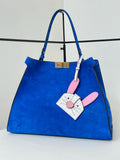 Fendi 8BN369 Fendi Way Large Blue suede bag 369