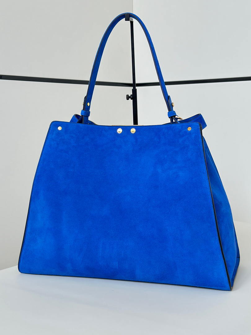 Fendi 8BN369 Fendi Way Large Blue suede bag 369
