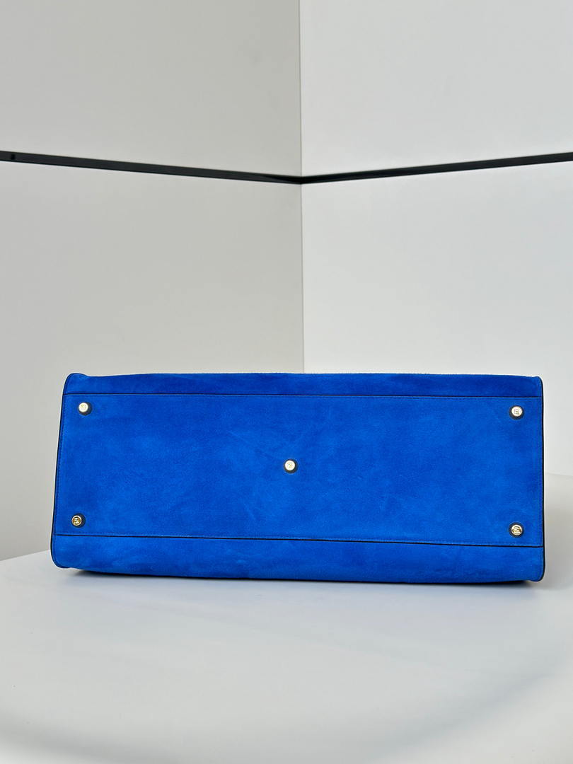 Fendi 8BN369 Fendi Way Large Blue suede bag 369