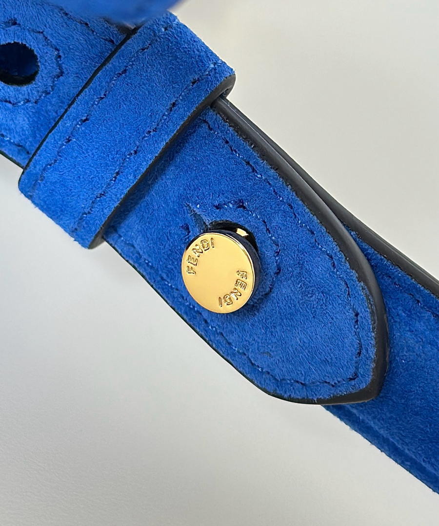 Fendi 8BN369 Fendi Way Large Blue suede bag 369
