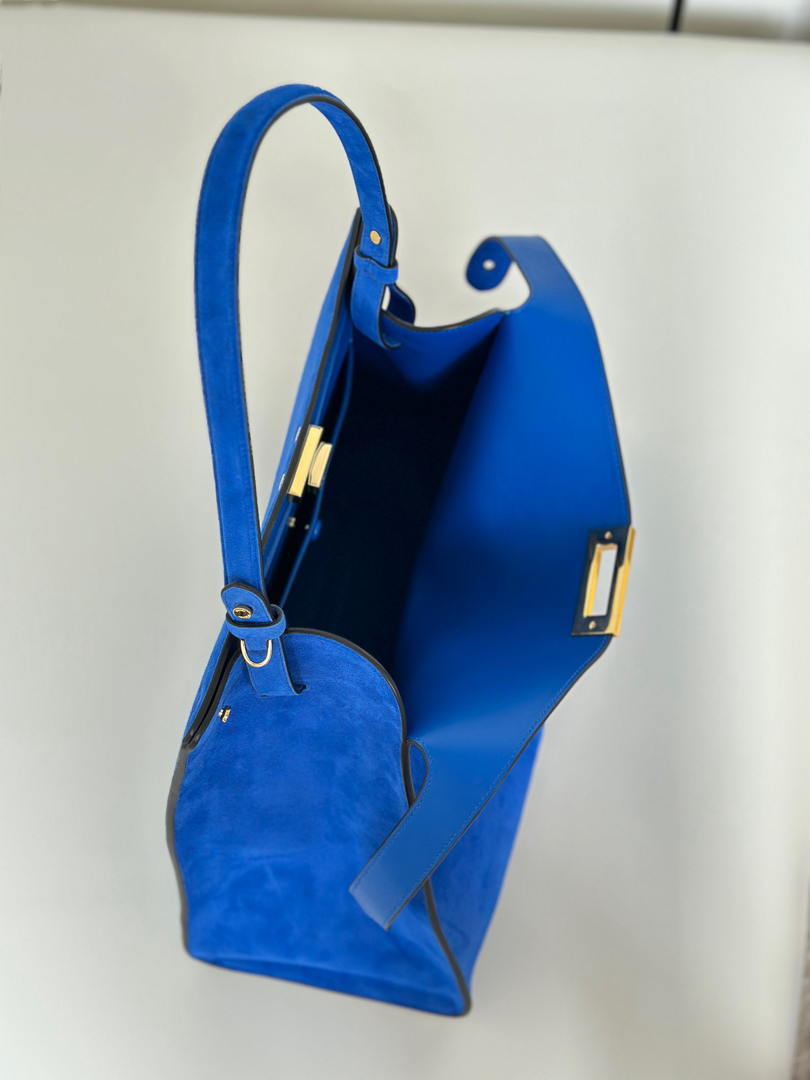 Fendi 8BN369 Fendi Way Large Blue suede bag 369