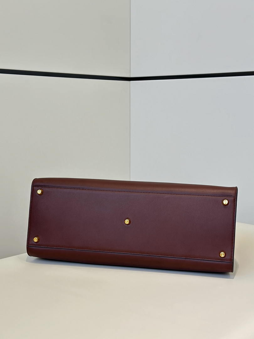 Fendi 8BN369 Fendi Way Large Dark brown leather and violet suede bag