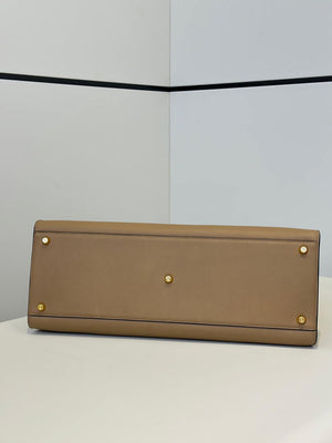 Fendi 8BN369 Fendi Way Large Cappuccino and  forest leather Green suede bag - Default Title - View 5