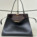 Fendi 8BN369 Fendi Way Large Black  leather and chocolate suede bag - Default Title - View 1