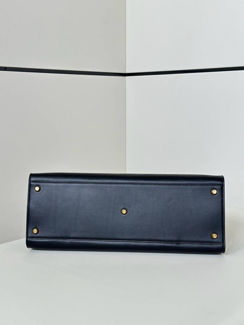 Fendi 8BN369 Fendi Way Large Black  leather and chocolate suede bag