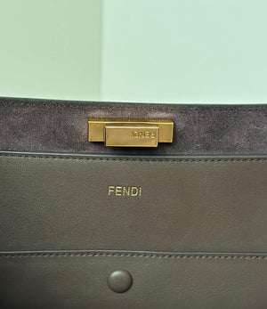 Fendi 8BN369 Fendi Way Large Black  leather and chocolate suede bag - Default Title - View 9