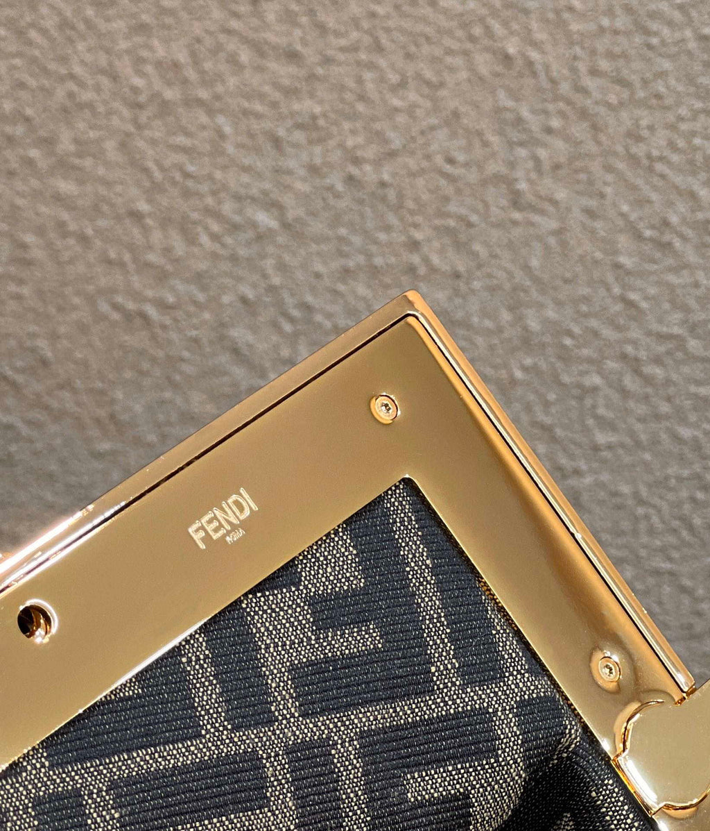 Fendi 8BP127 Fendi First Medium Khaki suede bag