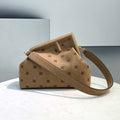 Fendi 8BP127 Fendi First Medium Beige flannel bag with embroidery - Default Title - View 1