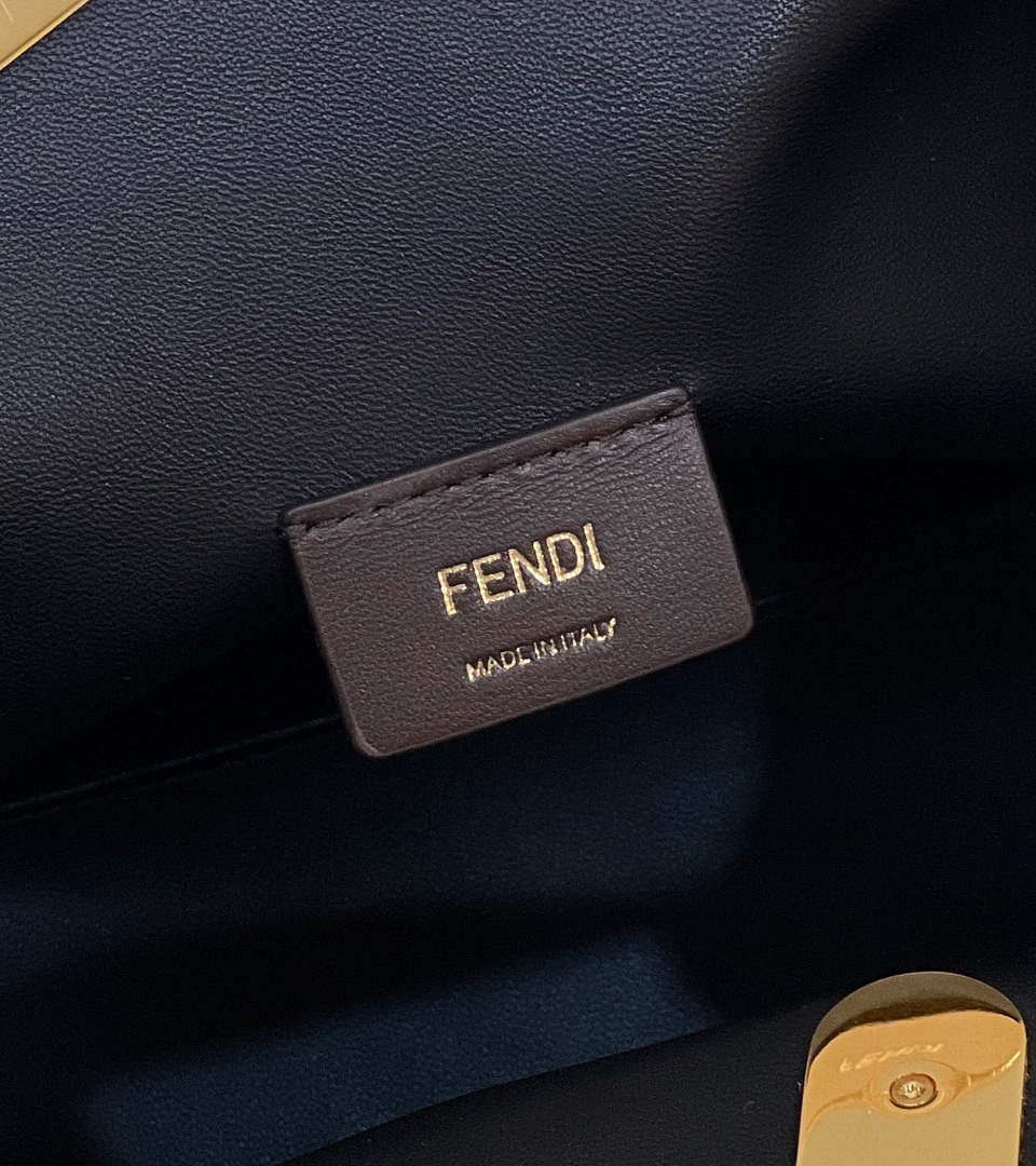 Fendi 8BP127 FENDI FIRST Medium Black Crocodile leather bag