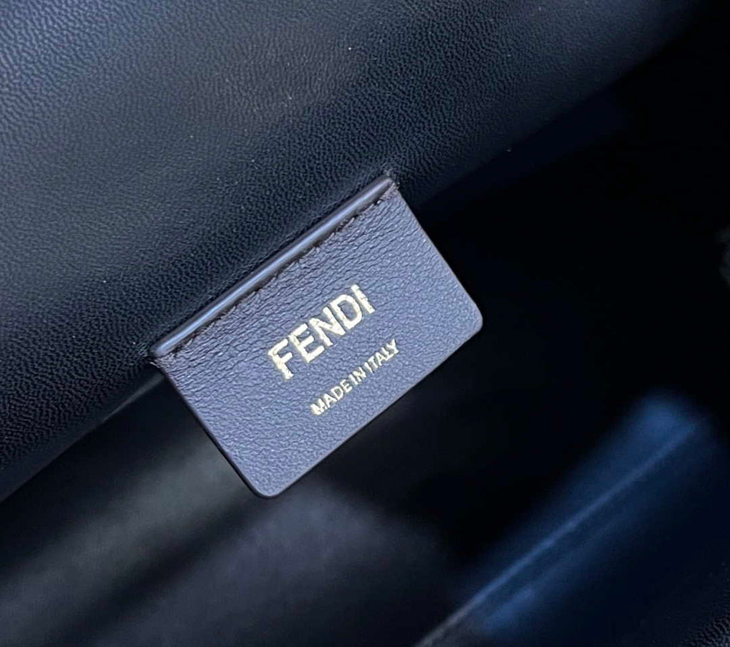 Fendi 8BP127 FENDI FIRST Medium Black Crocodile leather bag