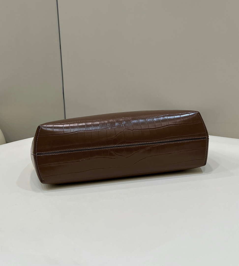 Fendi 8BP127 FENDI FIRST Medium Brown Crocodile leather bag - Default Title - View 4