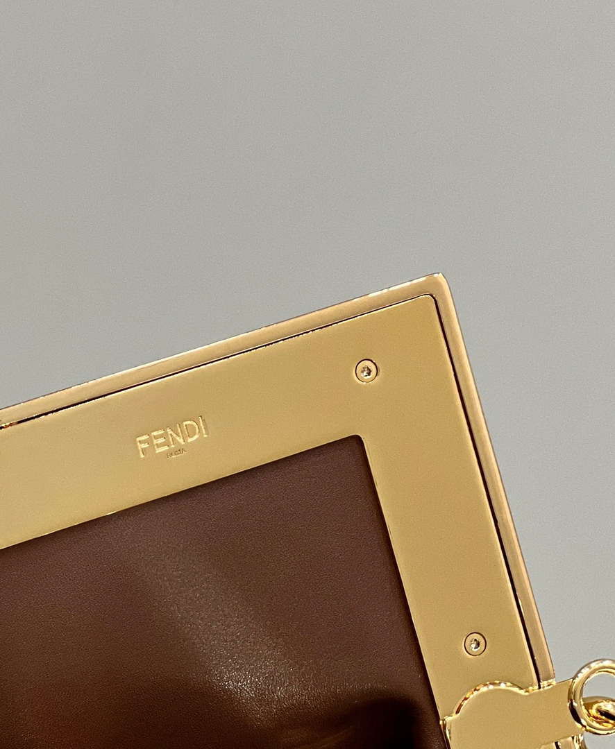 Fendi 8BP127 FENDI FIRST Medium Brown Crocodile leather bag - Default Title - View 6