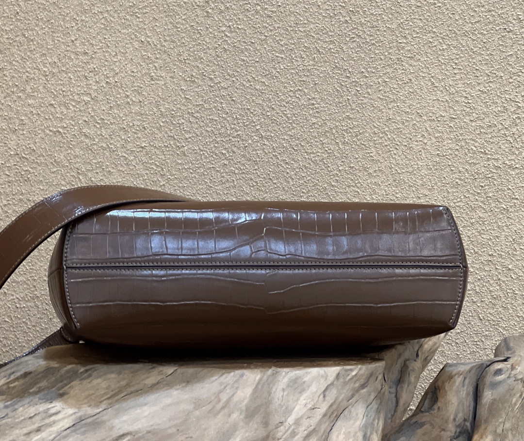Fendi 8BP127 FENDI FIRST Medium Dark Brown Crocodile leather bag - Default Title - View 5